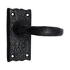 Black Iron Door Handle with Plate  - Black Powder Coated Finish