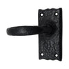 Black Iron Door Handle with Plate  - Black Powder Coated Finish