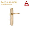 Brass Door Handle with Plate - Polish Lacquered