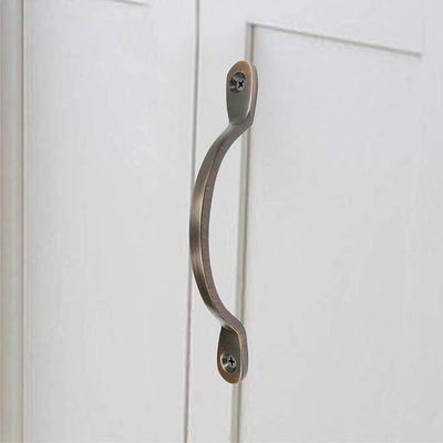 4.4" "Jialing" Brass Door Pull - Oil Rubbed Brushed