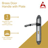 Brass Door Handle with Plate - Black Nickel