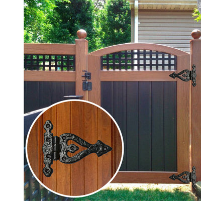 "Kolyma" Cast Iron T Hinge - Black Powder Coated Finish