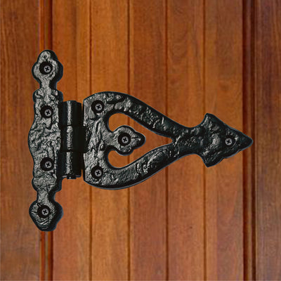 "Kolyma" Cast Iron T Hinge - Black Powder Coated Finish