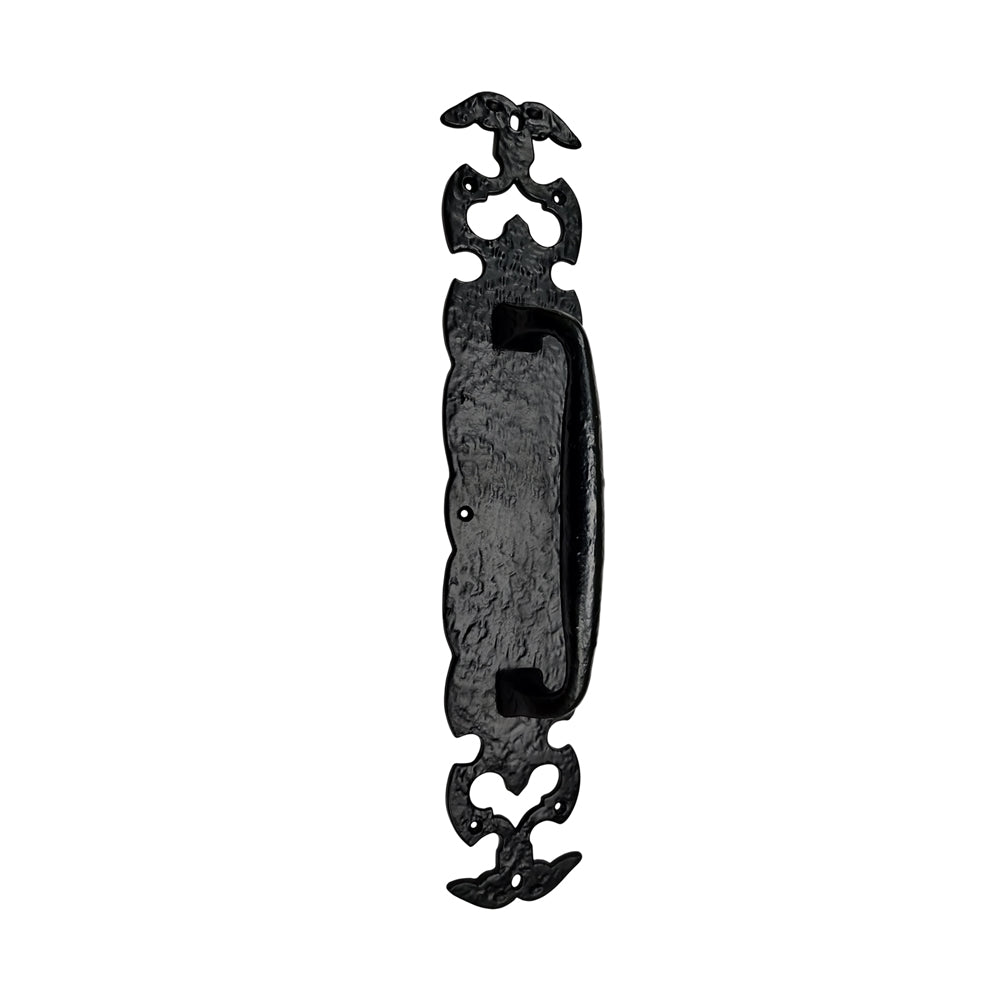 17.6" Premium Heavy Duty Wrought Iron Door Pull 17” inches - Black Powder Coated