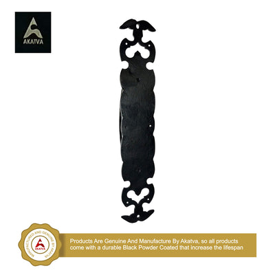 17.6" Premium Heavy Duty Wrought Iron Door Pull 17” inches - Black Powder Coated