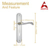 Brass Door Handle with Plate - Satin Nickel