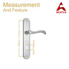 Brass Door Handle with Plate - Satin Nickel