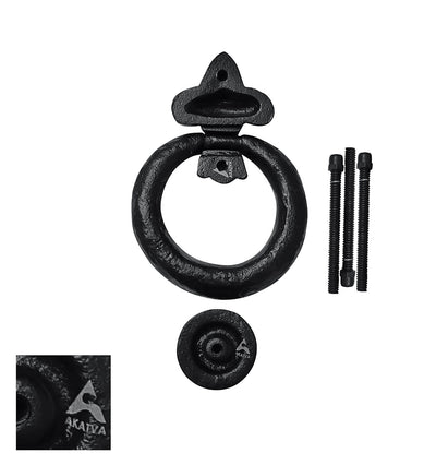 Black Cast Iron Door Knocker for Front Door - Exterior Home Door Knocker for Doors – Cast Iron Door Knocker Black Powder Coated