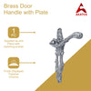 Brass Door Handle with Plate - Polished Chrome