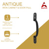 6.1" Black Antique Iron Door and Cabinet Pull - Black Powder Coated