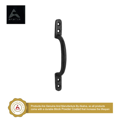 6.1" Black Antique Iron Door and Cabinet Pull - Black Powder Coated