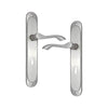 Brass Door Handle with Plate - Satin Nickel