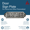 "Private" Brass Door Plaque - Antique Brushed Nickle Finish