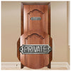 "Private" Brass Door Plaque - Antique Brushed Nickle Finish