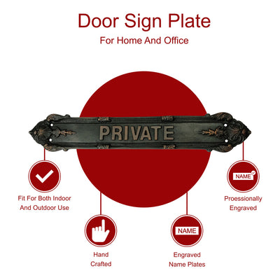 "Private" Brass Sign Plaque for House, Office or Restaurant - Oil Rubbed Bronze Finish