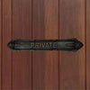 "Private" Brass Sign Plaque for House, Office or Restaurant - Oil Rubbed Bronze Finish