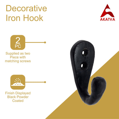 Premium Door Hook - Black Powder Coated