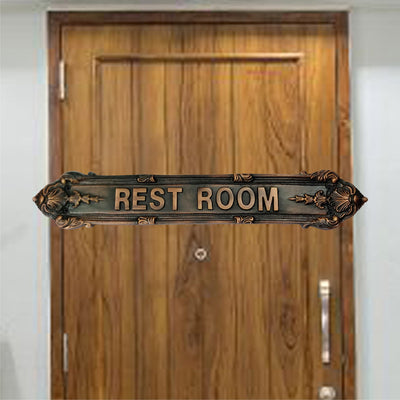 "Rest Room" Brass Sign Plaque for House, Office or Restaurant - Antique Copper Finish