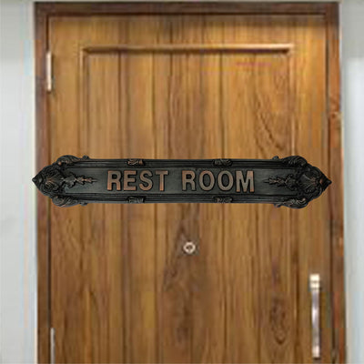 "Rest Room" Brass Sign Plaque for House, Office or Restaurant - Oil Rubbed Bronze Finish