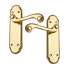 Brass Door Handle with Plate - Polish Lacquered