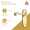 Brass Door Handle with Plate - Polish Lacquered