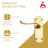 Brass Door Handle with Plate - Polish Lacquered