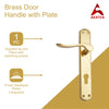 Brass Door Handle with Plate - Polish Lacquered