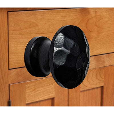 "Sepik" Black Antique Iron Cabinet Knobs - Set of 4 Piece Black  - Powder Coated Finish