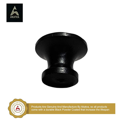 "Sepik" Black Antique Iron Cabinet Knobs - Set of 4 Piece Black  - Powder Coated Finish