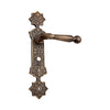 Brass Door Handle with Plate - Antique Brass