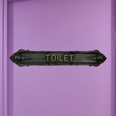 "Toilet" Brass Sign Plaque for House, Office Or Restaurant - Oil Rubbed Bronze Finish